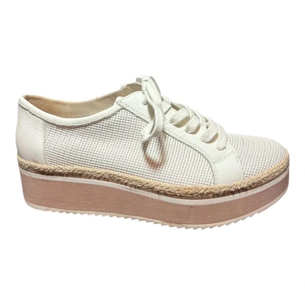 DOLCE VITA Telah White Mesh Platform Shoes
